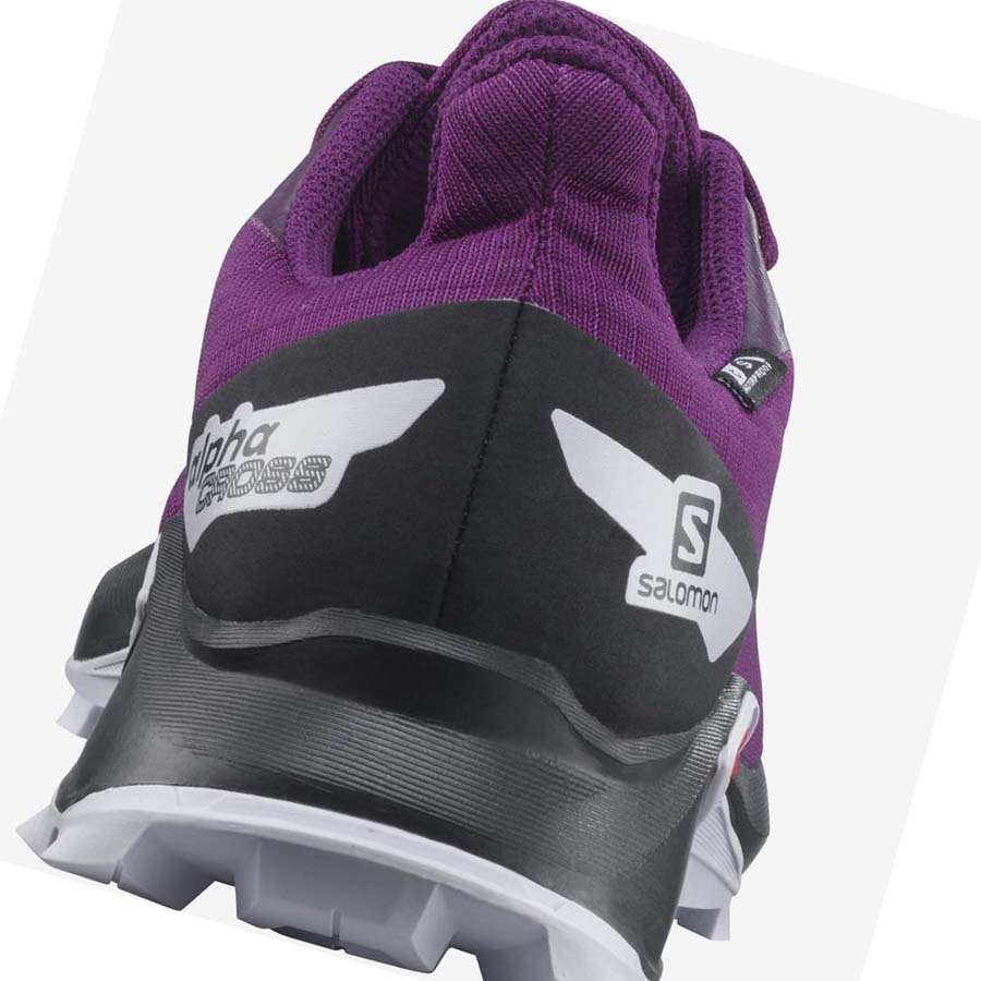 Tenis Para Trail Running Salomon ALPHACROSS BLAST CLIMASALOMON™ WATERPROOF Niños Morados | MX 2029JPQ